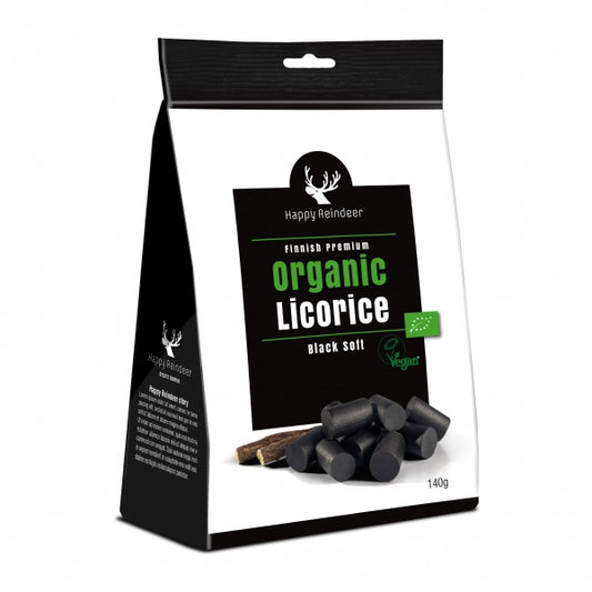 Happy Reindeer Black Soft Organic Licorice